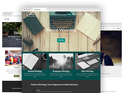 A selection of simple–to–customize website themes